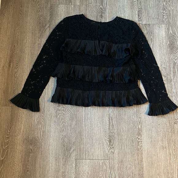 J. Crew | Lace blouse with pleated tiers dressy size 4 business top - Picture 6 of 7